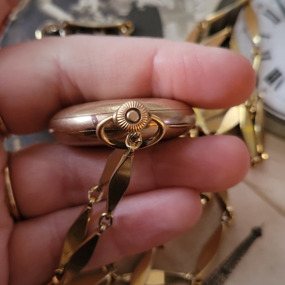 Relisted -Antique locket Myrtle MC 1901 gold watch case necklace Victorian - Picture 9 of 17